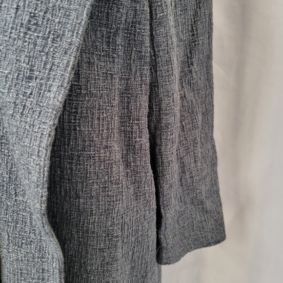 Eileen Fisher Shale Tencel Stretch Jacquard Jacket Charcoal Gray L - Picture 11 of 13